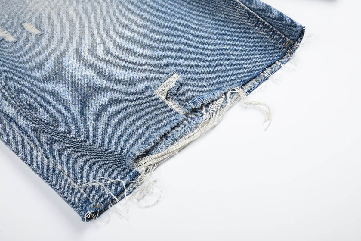 BVNTENG Leopard Waistband Deconstructed Layered Jorts - Seldom Seen Styles
