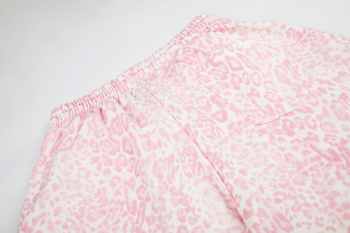 BVNTENG Pink Leopard Print Star Graphic Parachute Pants - Seldom Seen Styles