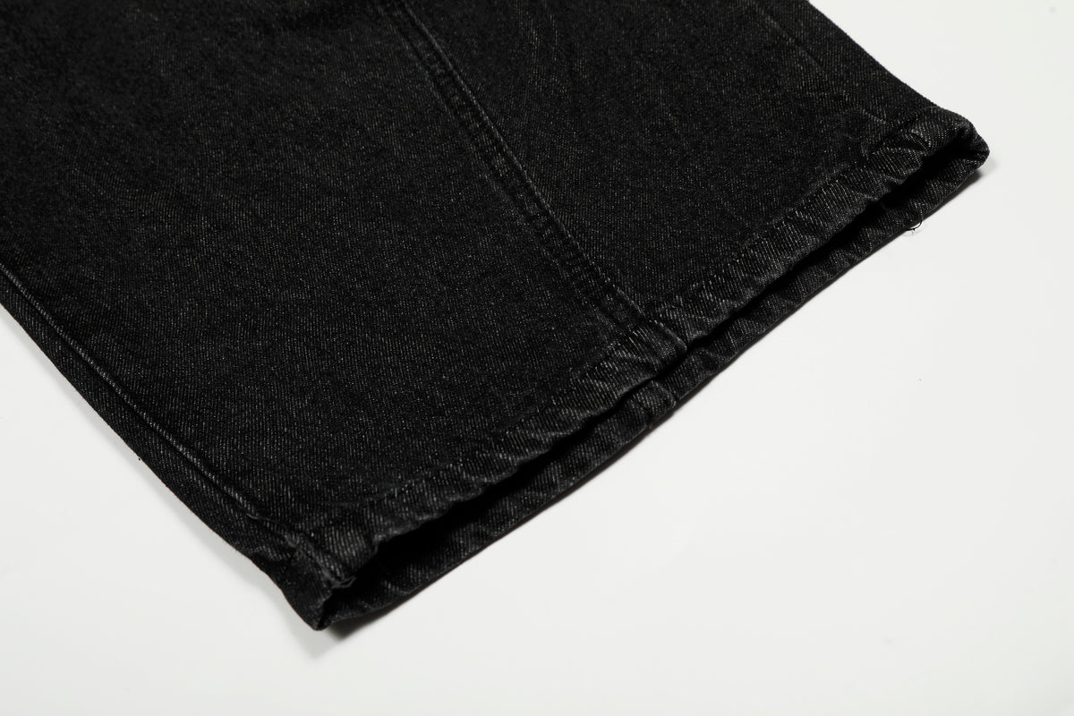 BVNTENG Plaid Star Patch Deconstructed Bunny Tail Jeans - Seldom Seen Styles