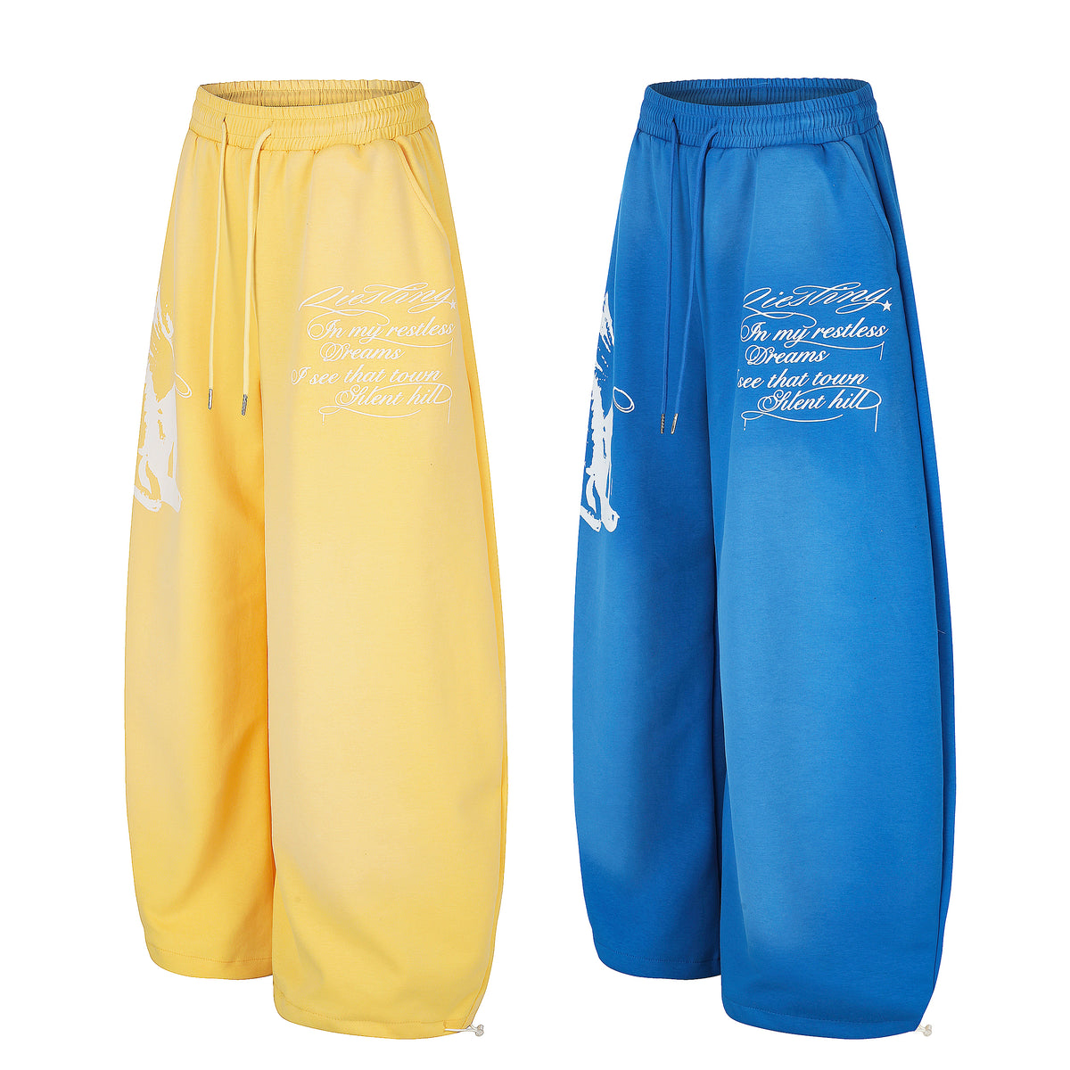 BVNTENG 'Silent Hill' Angel Spray Wash Parachute Pants - Seldom Seen Styles