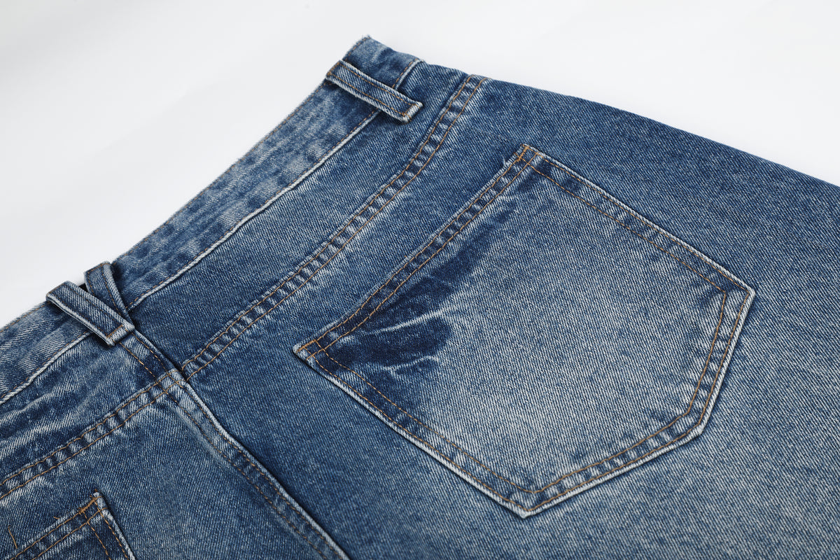 BVNTENG Star Rhinestone Ripped Faded Baggy Jeans - Seldom Seen Styles