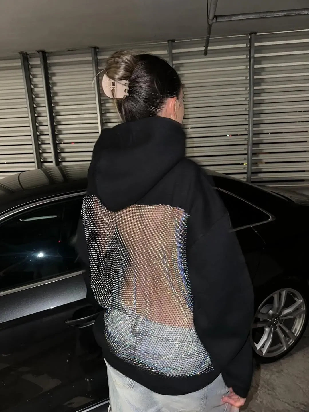 Backless Sheer Mesh Hoodie - Seldom Seen Styles