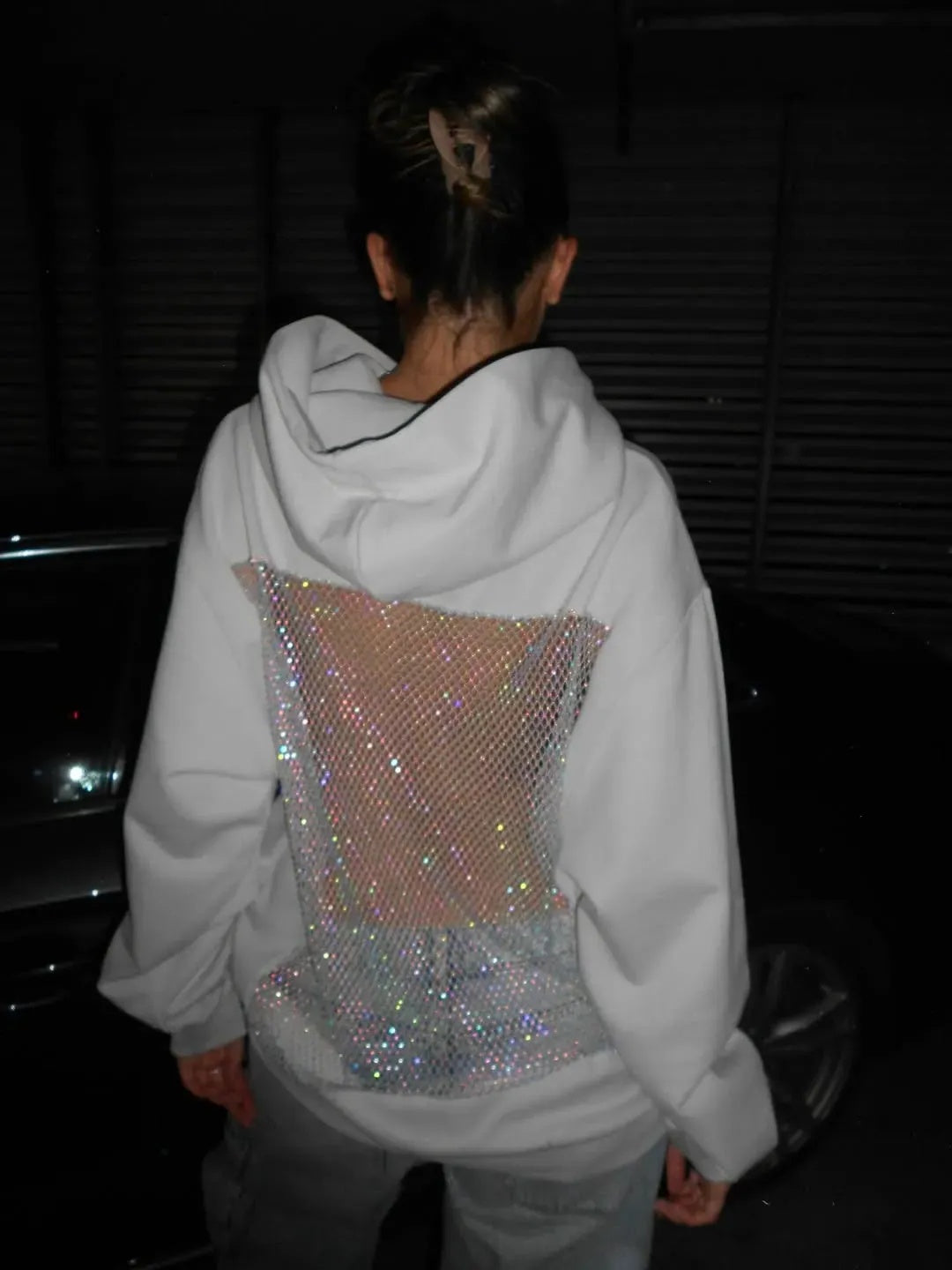Backless Sheer Mesh Hoodie - Seldom Seen Styles