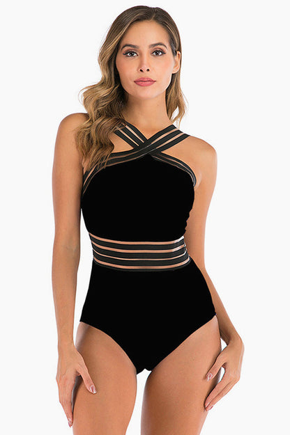 Maillot de bain croisé à bandelettes dans le dos