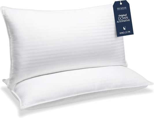 Beckham Hotel Collection Bed Pillows King Size Set of 2 - Down Alternative Pillow for Back, Stomach or Side Sleepers - Seldom Seen Styles