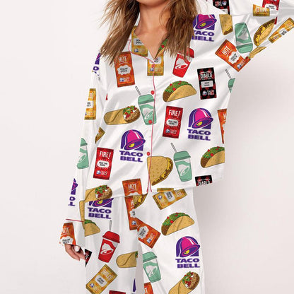 Bell Pajama Set For Women Print Comfy Satin Sleepwear & Loungewear Pjs Short Sleeve Top & Bottoms Shorts Without Pockets - SHESHOW