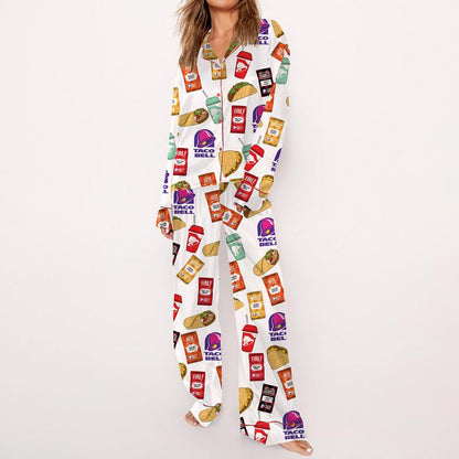 Bell Pajama Set For Women Print Comfy Satin Sleepwear & Loungewear Pjs Short Sleeve Top & Bottoms Shorts Without Pockets - SHESHOW