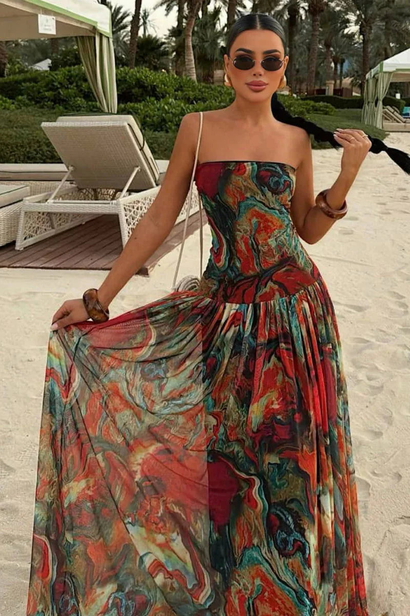 Bellamy | Women's Strapless Maxi Vacation Summer Dress - Seldom Seen Styles