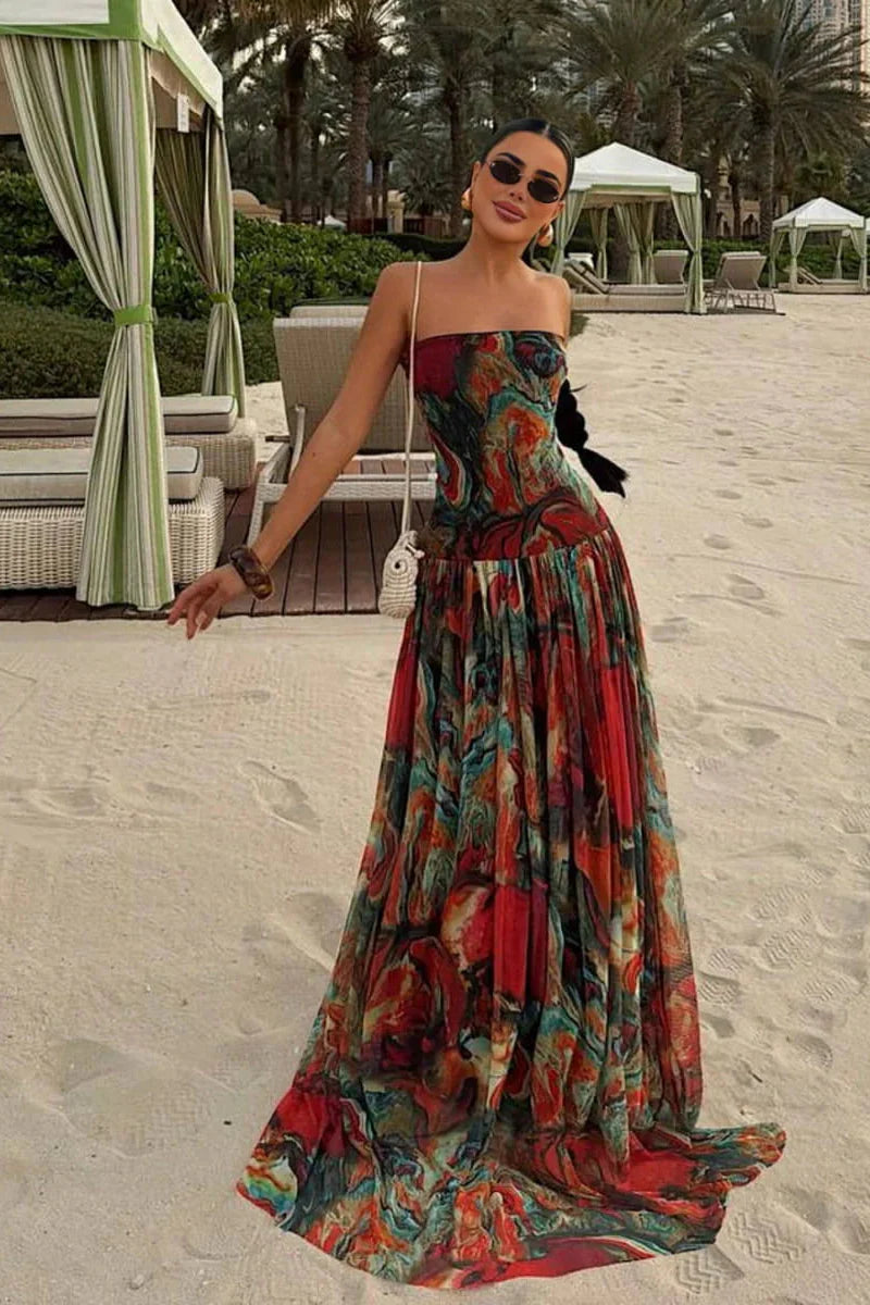 Bellamy | Women's Strapless Maxi Vacation Summer Dress - Seldom Seen Styles