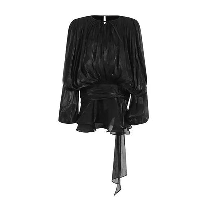 Beryl Pleated Ruffle Hem Mini Dress Puff Sleeve Ruffle Short Dress Two-Piece Set New Pleated Design Short Dress - Seldom Seen Styles