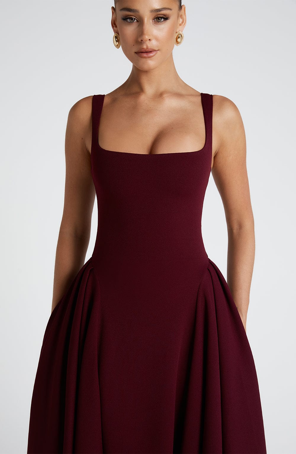 Betty Cherry Lacquer Midi Dress - Seldom Seen Styles