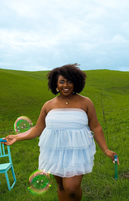 Birthday Girl Blue Mini Party Dress