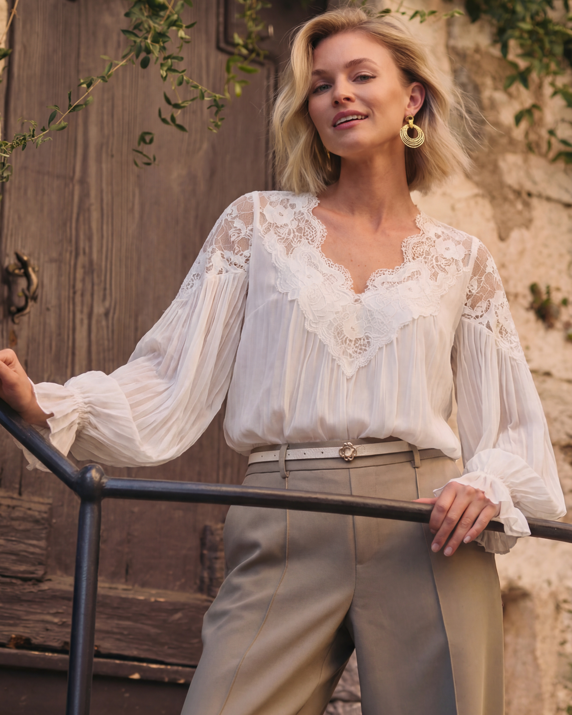 Lace V Neck Blouse - Seldom Seen Styles