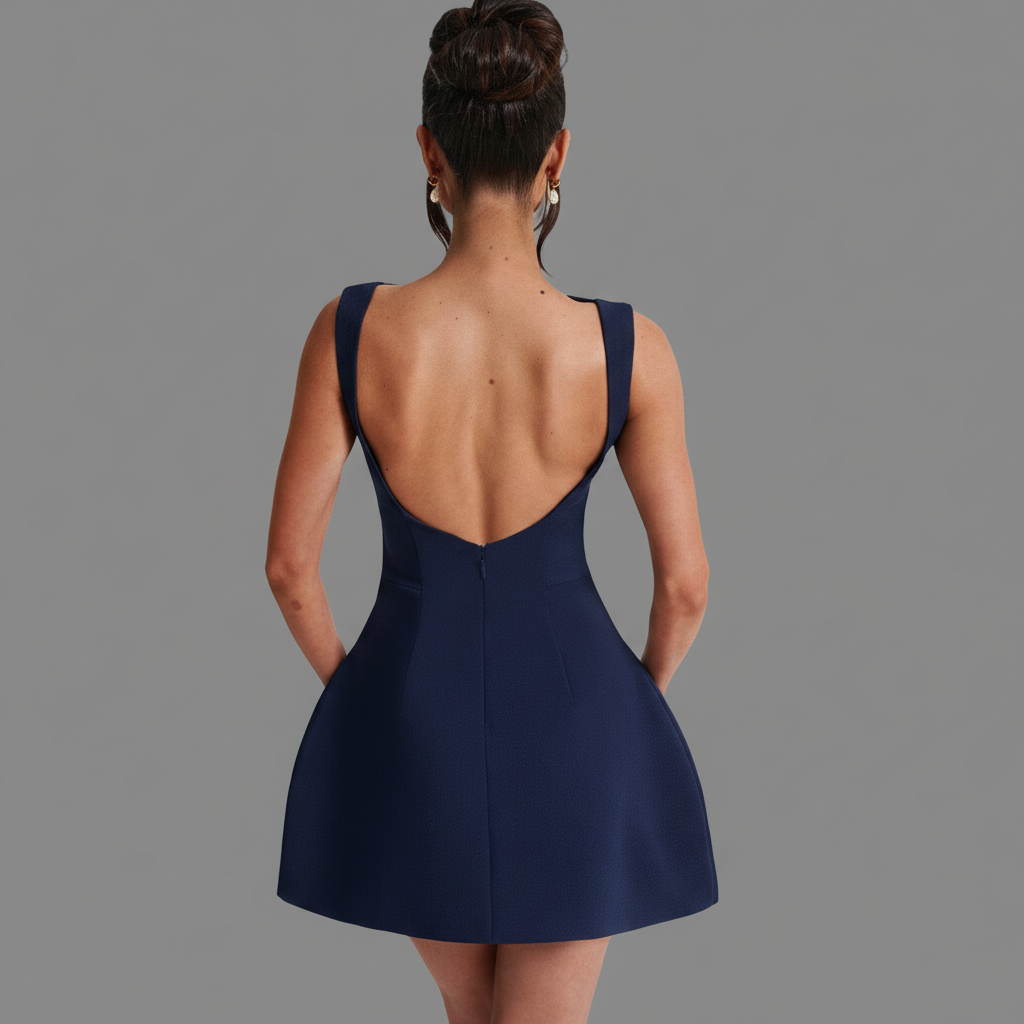 Boat Neck A-Line Mini Dress - Seldom Seen Styles