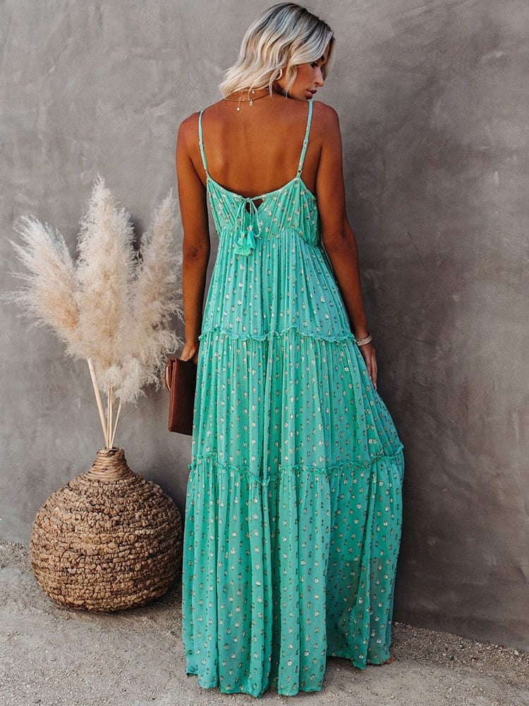 Bohemian Floral Maxi Sundress - Seldom Seen Styles