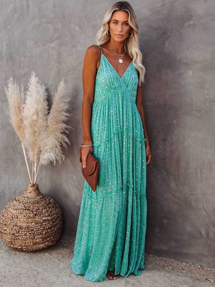 Bohemian Floral Maxi Sundress - Seldom Seen Styles