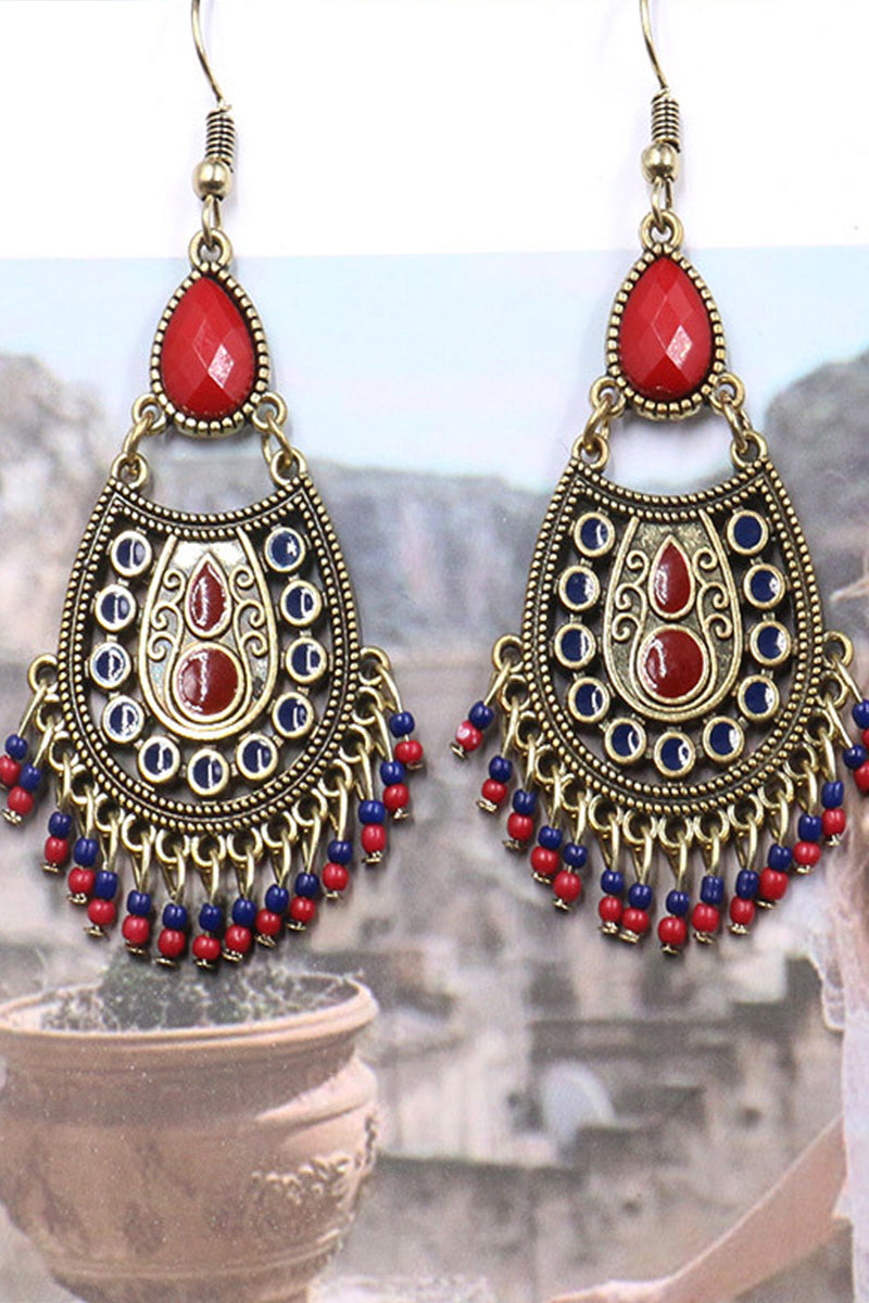 Bohemian Style Drop Shaped Long Tassel Vintage Earrings - Seldom Seen Styles