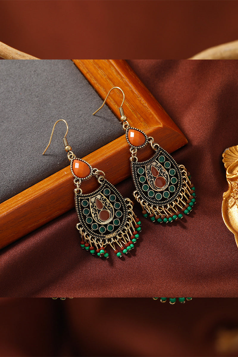 Bohemian Style Drop Shaped Long Tassel Vintage Earrings - Seldom Seen Styles