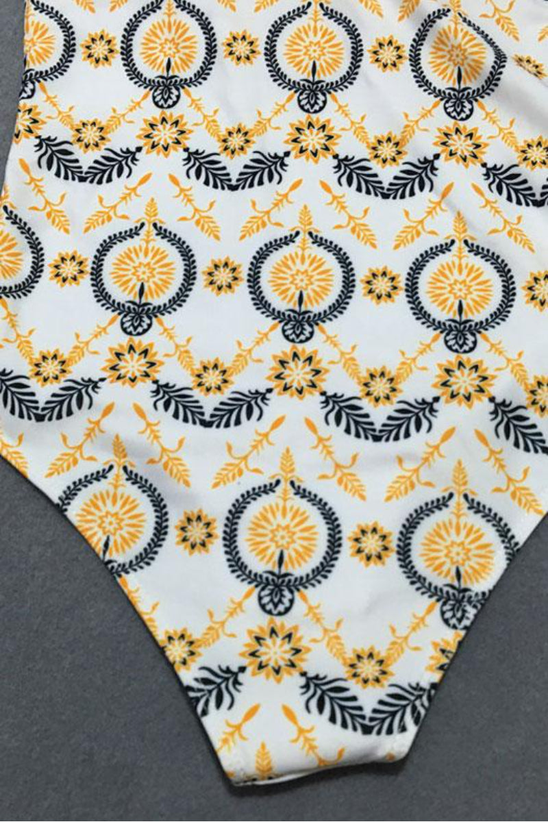 Bohemian Style High Neck One-piece Swimsuit - Seldom Seen Styles