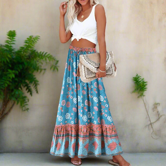 Boho Chic Floral Maxi Skirt - Seldom Seen Styles