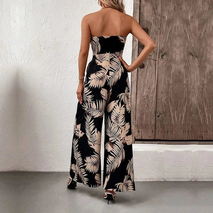 Combinaison sans manches à imprimé floral bohème
