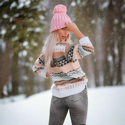 Pull en maille d'inspiration bohème