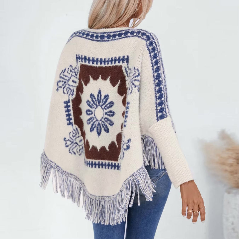 Boho Knit Poncho Sweater - Seldom Seen Styles
