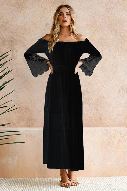 Boho Sexy Spitzen-Strand-Maxi-Langkleid