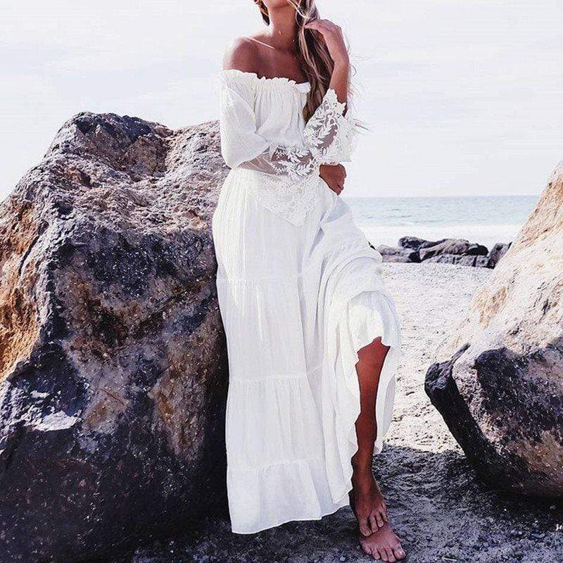 Boho Sexy Lace Beach Maxi Long Dress - Seldom Seen Styles