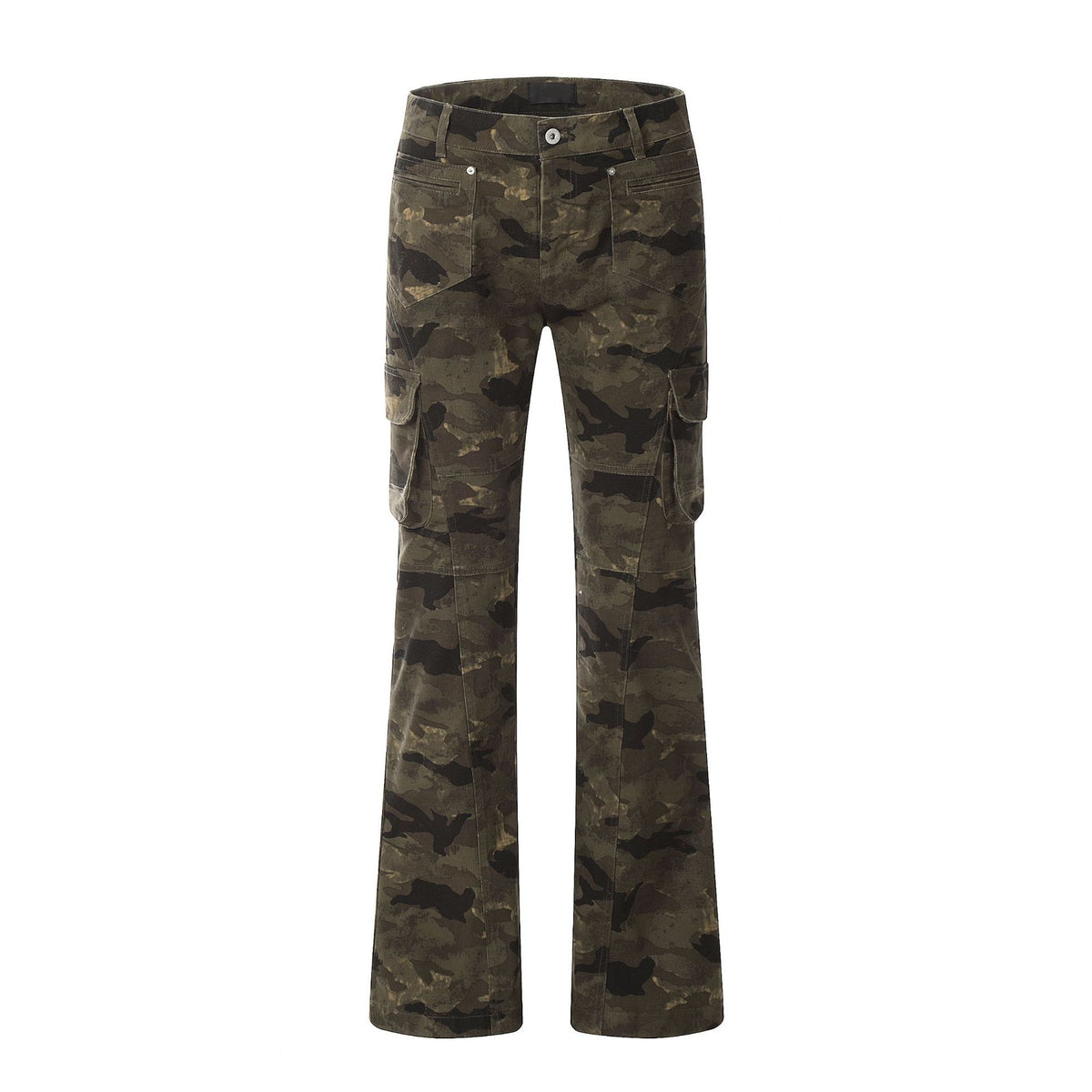Boogzel Clothing 'Combat' Camo Cargo Flared Pants - Seldom Seen Styles