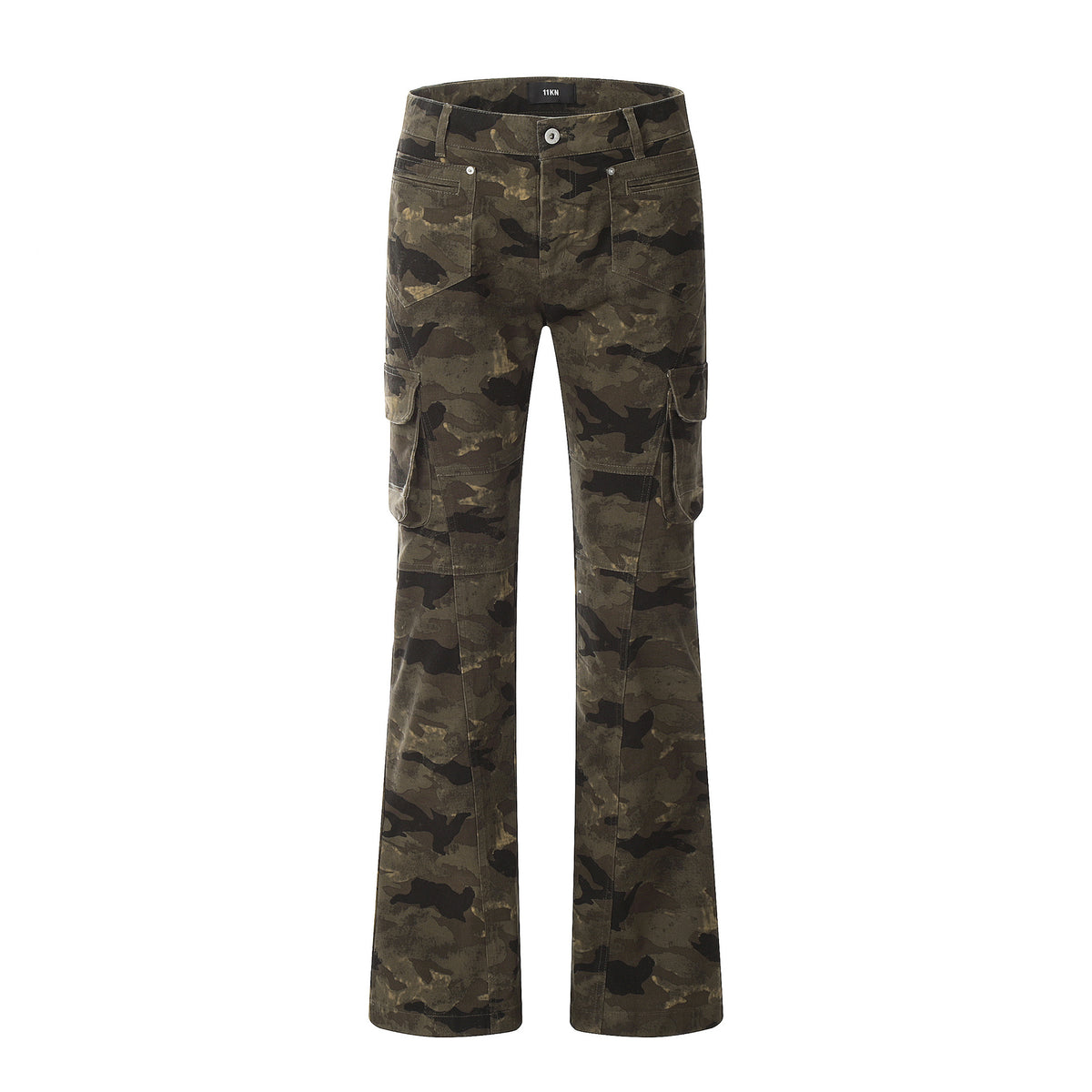 Boogzel Clothing 'Combat' Camo Cargo Flared Pants - Seldom Seen Styles
