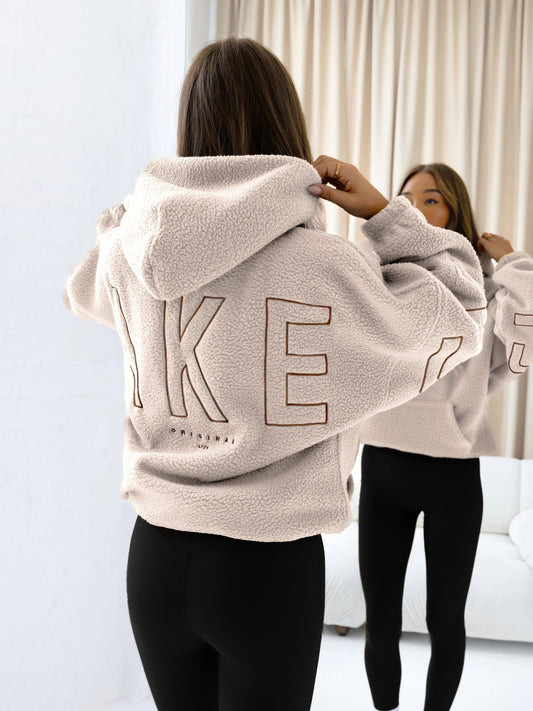 Borg Isabel Oversized Hoodie - Tan - Seldom Seen Styles