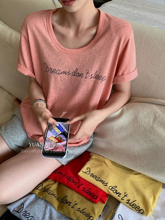 Breathable Linen Feel T-Shirt – Loose Fit U-Neck Casual Lightweight Summer Tee - Seldom Seen Styles