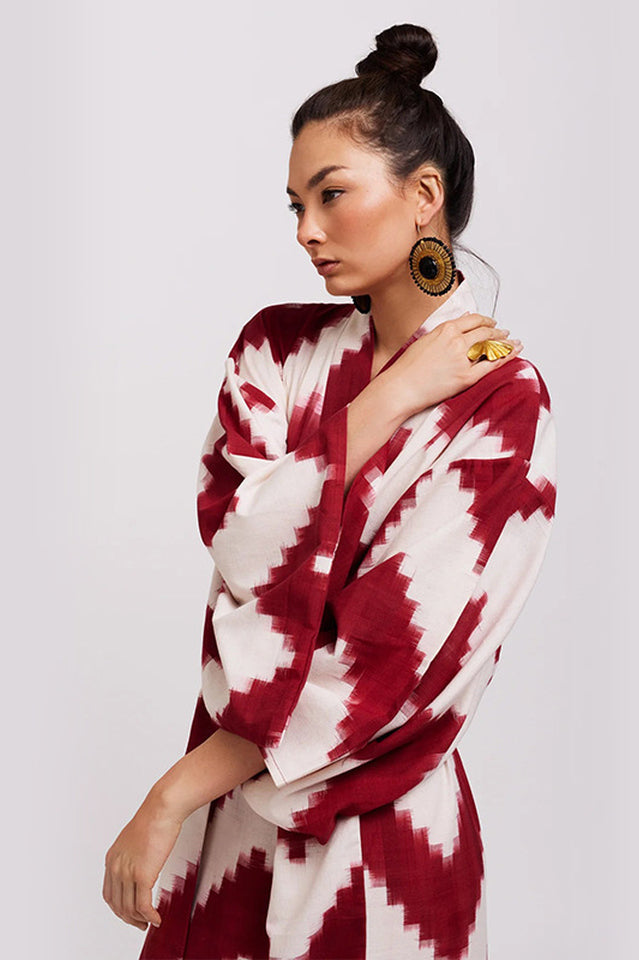 Brigitte One Of A Kind Ikat Maxi Kimono - Seldom Seen Styles