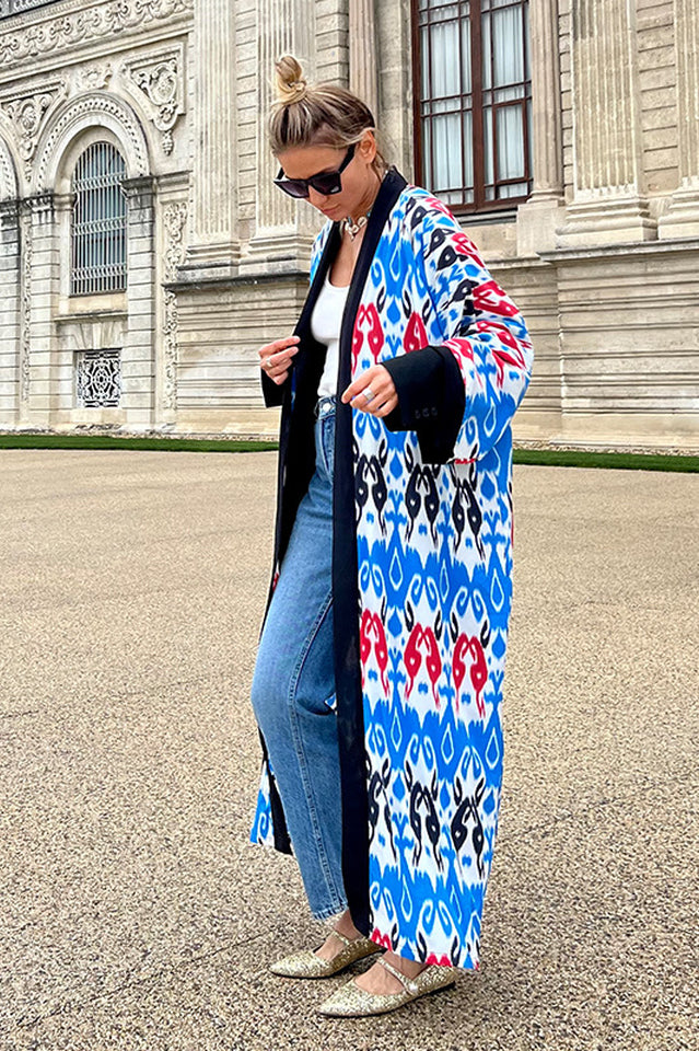 Brigitte One Of A Kind Ikat Maxi Kimono - Seldom Seen Styles