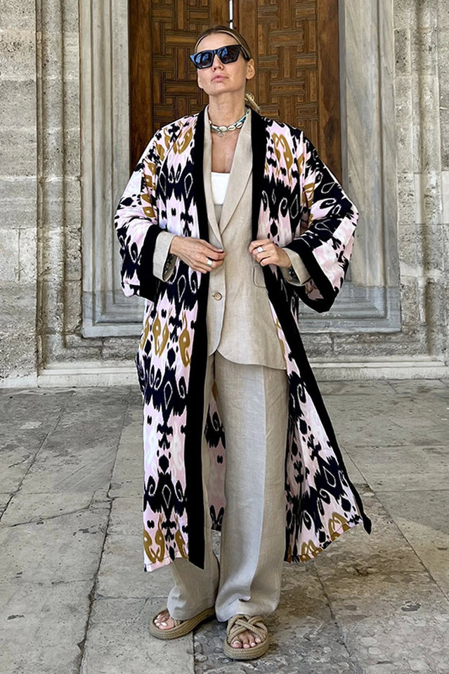 Brigitte One Of A Kind Ikat Maxi Kimono - Seldom Seen Styles