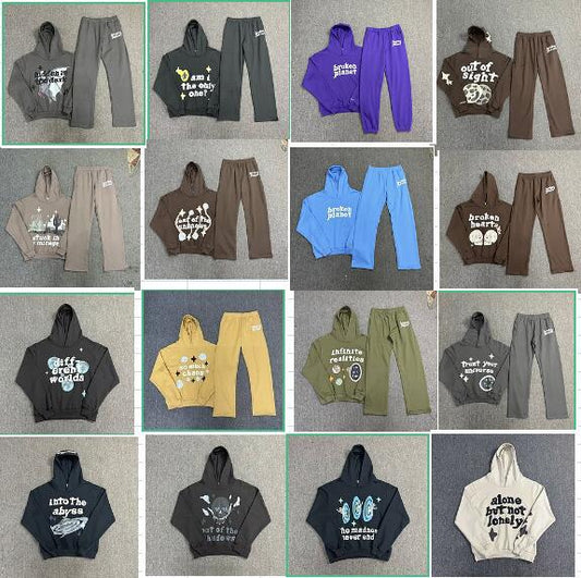 Broken Planet Hoodie and Sweatpants Set Oversized Graphic Tracksuit Streetwear Two Piece Outfit Unisex - Seldom Seen Styles