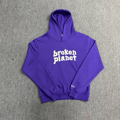 Broken Planet Hoodie and Sweatpants Set Oversized Graphic Tracksuit Streetwear Two Piece Outfit Unisex