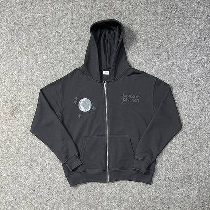 Broken Planet Hoodie and Sweatpants Set Oversized Graphic Tracksuit Streetwear Two Piece Outfit Unisex