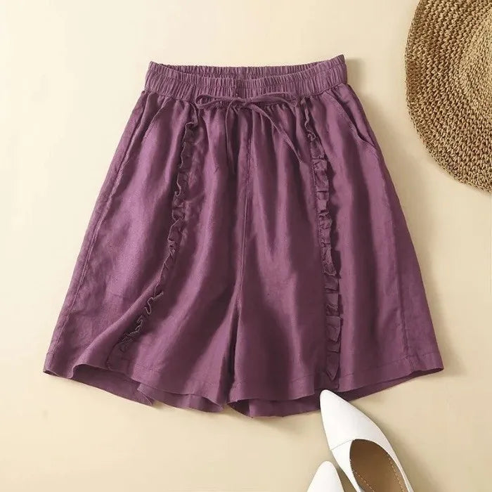 Brynn Linen Ruffle Shorts - Seldom Seen Styles