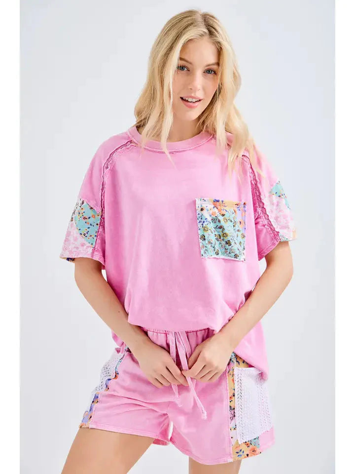 Ensemble chemise à col et short pour femme