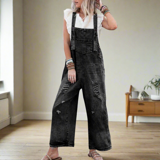 CARMELITA™ – Vintage Wash Adjustable Jumpsuit - Seldom Seen Styles