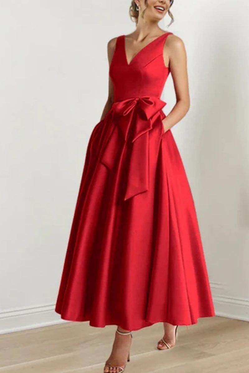 V Neck Sleeveless Ankle-Length Mother Of The Bride Dresses CM0331 - Seldom Seen Styles