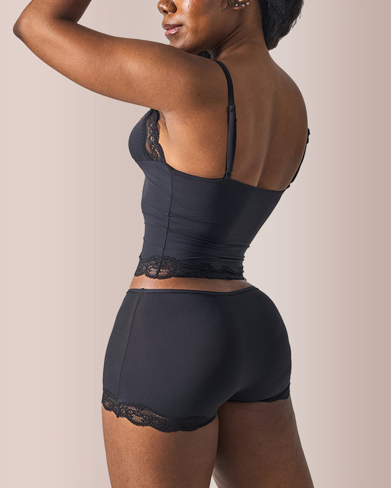 Lace Trim Cami And Short Set