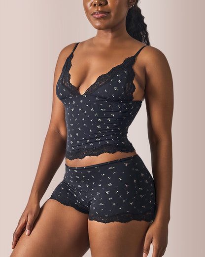 Lace Trim Cami And Short Set