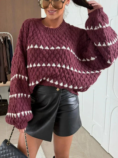 Pull col rond torsadé