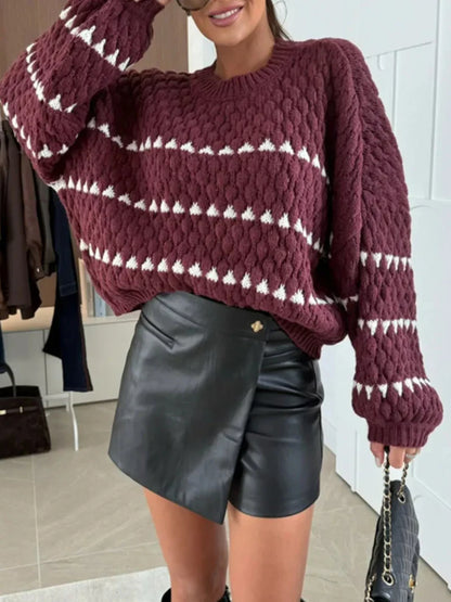 Pull col rond torsadé