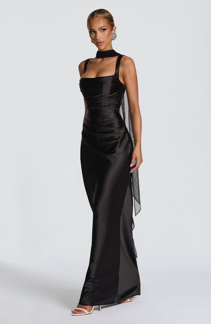 Calanthe Maxikleid – Schwarz
