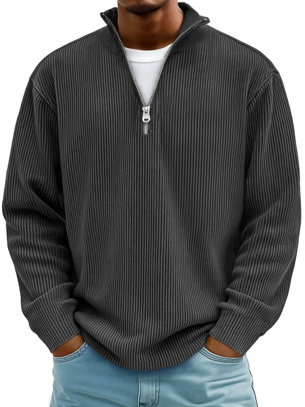 Calix | Stylish Cuff Zip-Up Sweater - Seldom Seen Styles