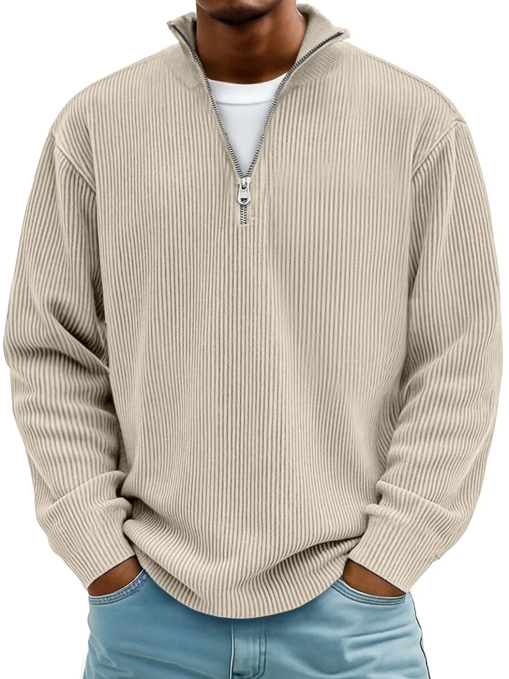 Calix | Stylish Cuff Zip-Up Sweater - Seldom Seen Styles